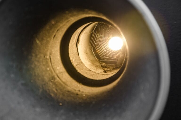 Zbliżenie pajęczyny wewnątr